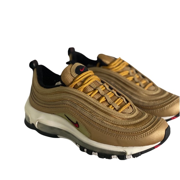Nike Women’s Air Max 97 OG QS Metallic Gold Varsity Red (2017) sz 6 - Picture 1 of 11